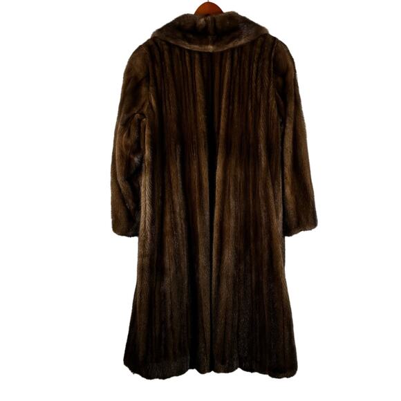 Vintage Furs Medium Brown Open Fur Overcoat by Richard Donald Womens Long Trench - Picture 10 of 15
